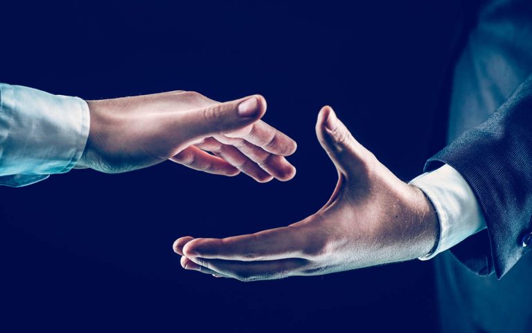 Dark Background Handshake